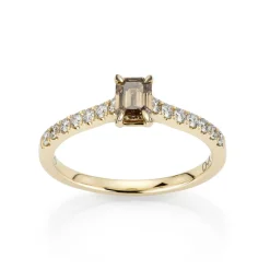 David-Andersen Diamantringer-Ring, Enstens Smaragdslipt Fancy Brown Diamant (0,74 Ct)