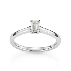 David-Andersen Diamantringer-Ring, Enstens Smaragdslipt Diamant 0,30 Ct