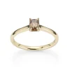 David-Andersen Gullringer-Ring, Enstens Smaragdslipt Fancy Brown Diamant 0,50 Ct