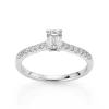 David-Andersen Diamantringer-Ring, Enstens Smaragdslipt Med Diamanter (0,74 Ct)