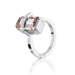 Efva Attling Diamantringer-Ring, Little Bend Over Morganitt