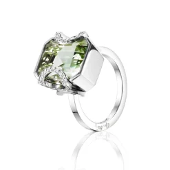 Efva Attling Gullringer-Ring, Little Magic Star Gronn Kvarts