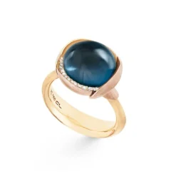 Ole Lynggaard Copenhagen Gullringer-Ring, Lotus Str 3 London Bla Topas
