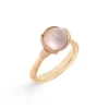 Ole Lynggaard Copenhagen Gullringer-Ring, Lotus Str 1 Rosakvarts