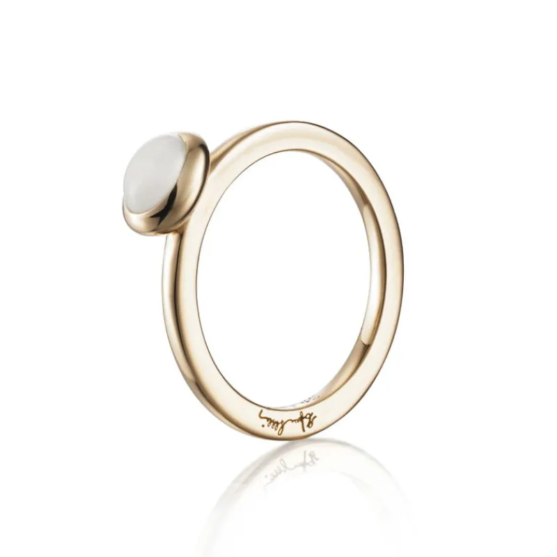 Efva Attling Gullringer-Ring, Love Bead Hvit Manesten