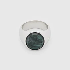 Tom Wood Ringer-Ring, Oval Green Marble