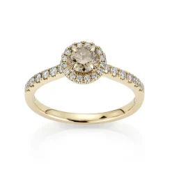 David-Andersen Diamantringer-Ring, Rosett Brilliantslipt Fancy Brown Diamant (0,84 Ct)