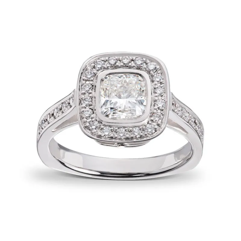David-Andersen Diamantringer-Ring, Rosett Cushion 1,37 Ct