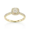 David-Andersen Diamantringer-Ring, Rosett Cushionslipt Med Diamanter (0,80 Ct)