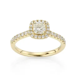 David-Andersen Diamantringer-Ring, Rosett Cushionslipt Med Diamanter (0,80 Ct)