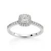 David-Andersen Diamantringer-Ring, Rosett Cushionslipt Med Diamanter (0,79 Ct)