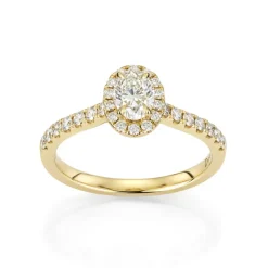 David-Andersen Diamantringer-Ring, Rosett Ovalslipt Med Diamanter (0,85 Ct)