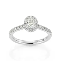 David-Andersen Diamantringer-Ring, Rosett Ovalslipt Med Diamanter (0, 85 Ct)