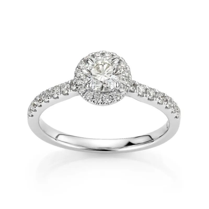 David-Andersen Diamantringer-Ring, Rosett Rund Brilliant Med Diamanter (0,83 Ct)