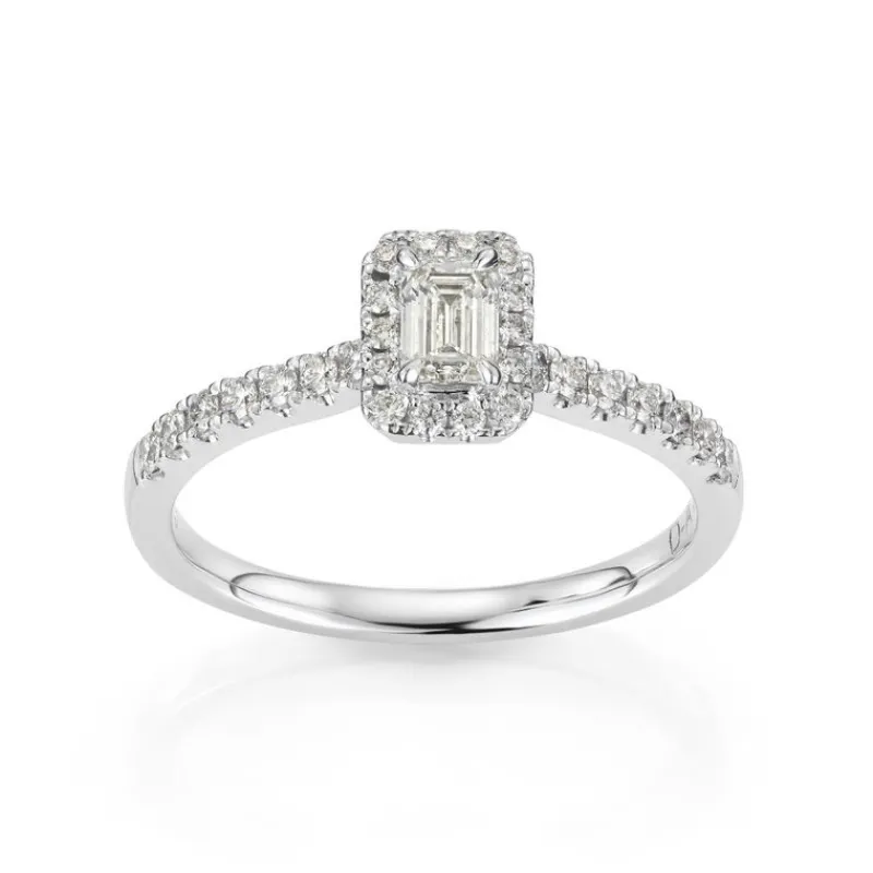 David-Andersen Diamantringer-Ring, Rosett Smaragdslipt Med Diamanter (0,58 Ct)