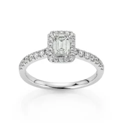 David-Andersen Diamantringer-Ring, Rosett Smaragdslipt Med Diamanter (1,07 Ct)