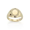 David-Andersen Gullringer-Ring, Signet Oval Med Diamanter