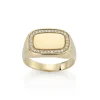 David-Andersen Gullringer-Ring, Signet Rektangulaer Med Diamanter