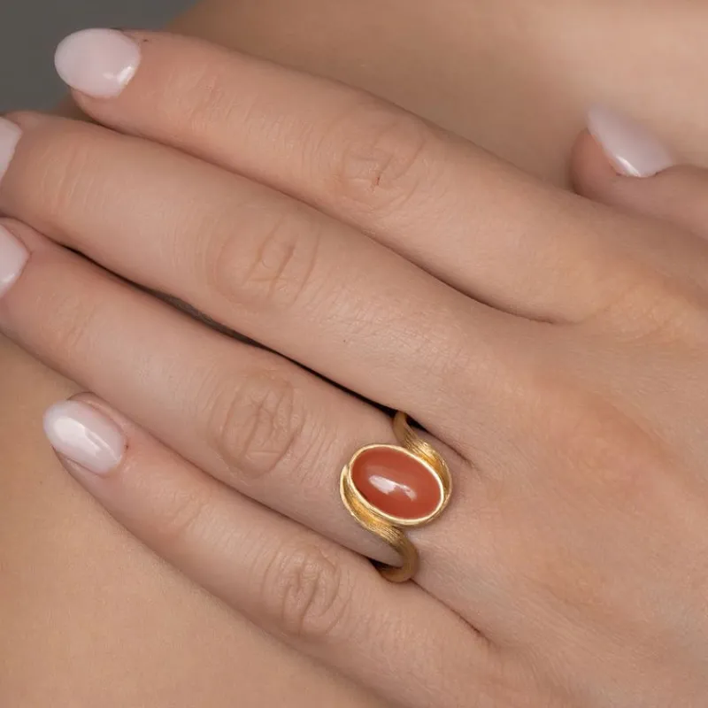 Dulong Gullringer-Ring, Vega Karneol